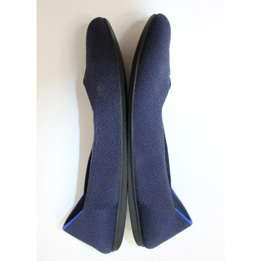 Rothy's The Flat Shoes Womens Size 9 Blue Knit Ballet Flats Washable Casual